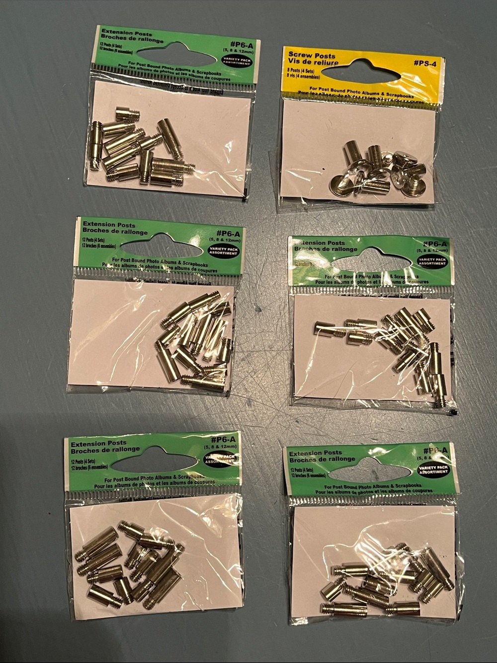 Pioneer Photo Albums Scrapbook Post Hardware Lot – 5 Post Packs + 1 Screw Pack